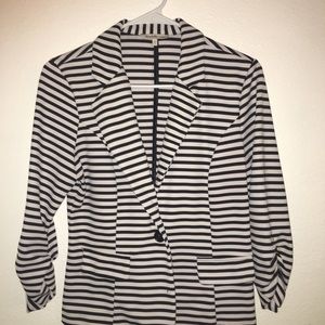 Black and White Stripe Blazer